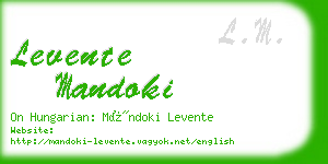 levente mandoki business card